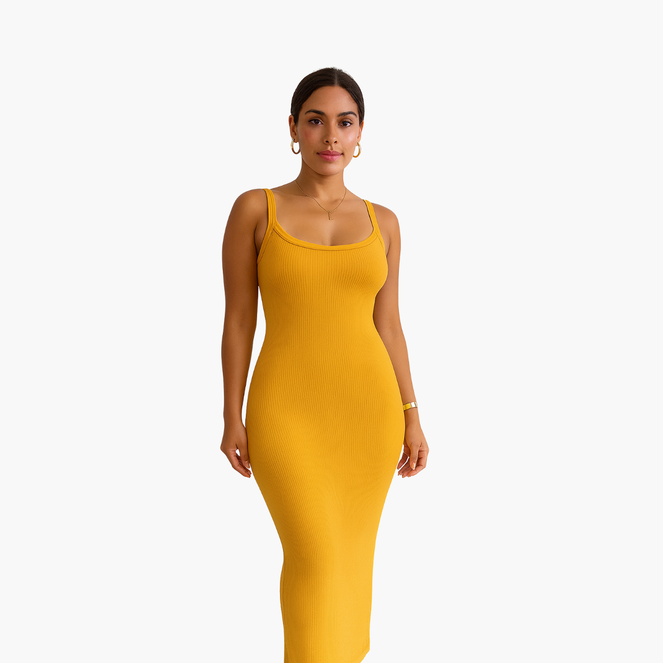 PRISMÉ Maxikleid figurbetont Yellow